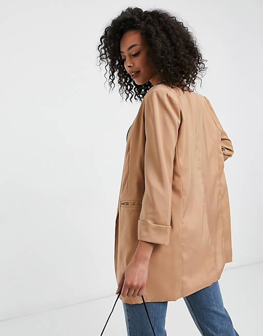  Missguided Tall co-ord tailored blazer in camel 
