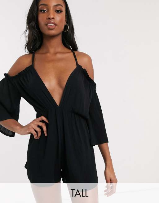 Cold shoulder romper clearance dress