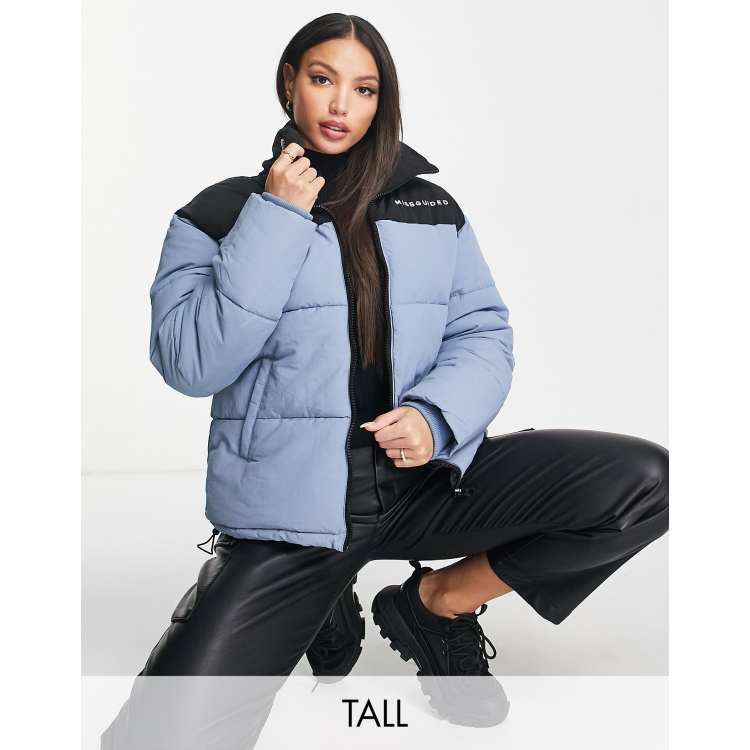 Missguided hooded padded jacket in grey