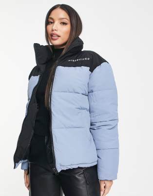 womens colour block puffer jacket