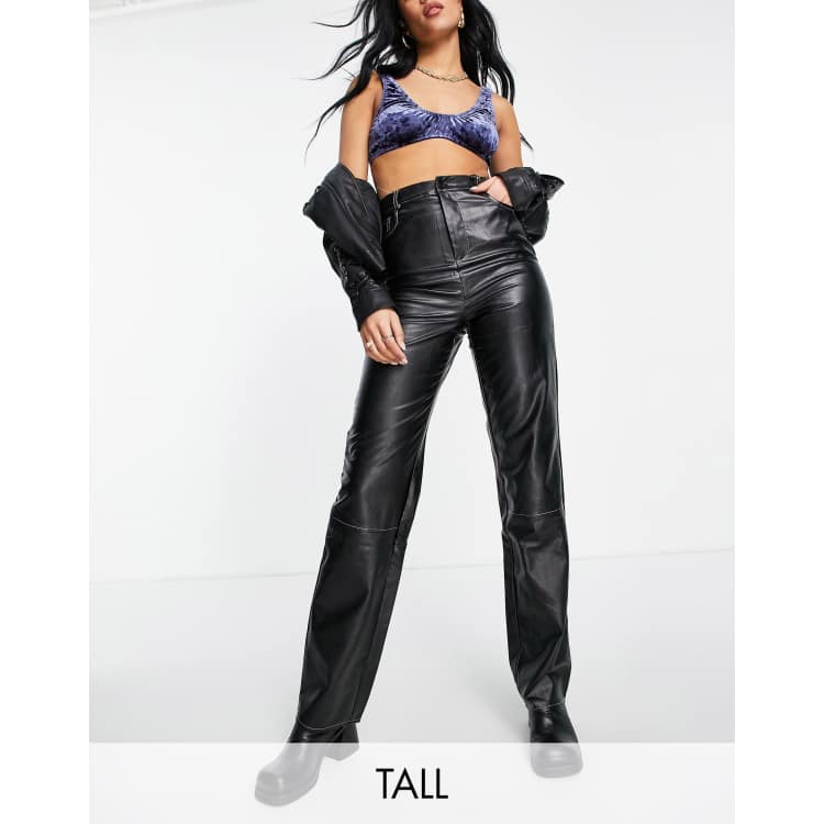 Missguided Plus faux leather pants in black