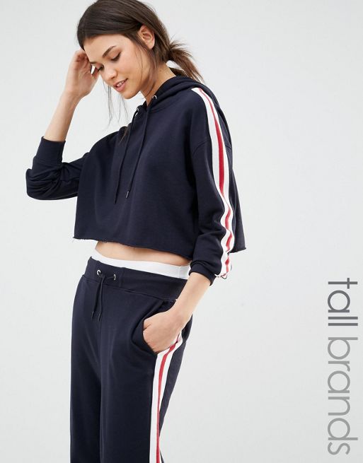 Missguided Tall Contrast Stripe Cropped Hoodie | ASOS