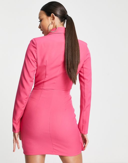 open lace back dress Missguided Neon Pink Oversized Blazer – TAAYBLUE main image 0