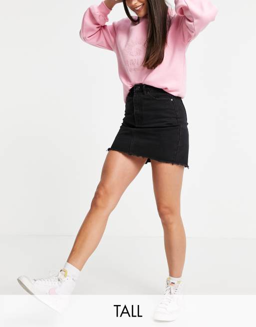 Black denim outlet skirt missguided