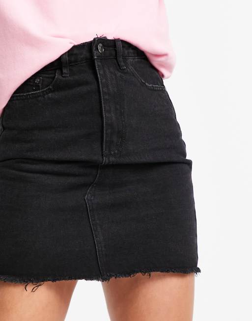 Black denim hotsell skirt missguided