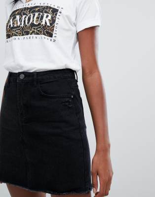 black denim skirt missguided