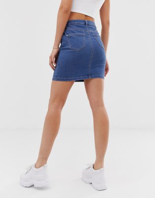 Missguided Tall denim mini skirt in blue