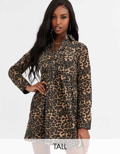 Denim leopard clearance dress