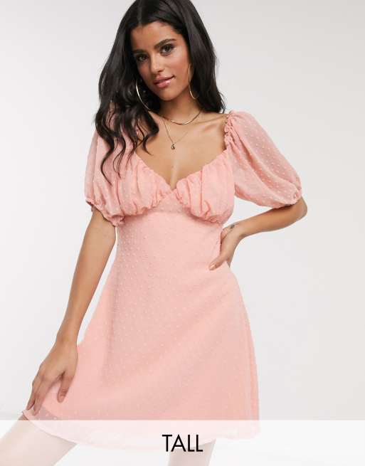 Missguided milkmaid skater dress deals dobby