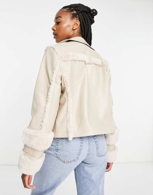 Faux fur hotsell trim biker jacket