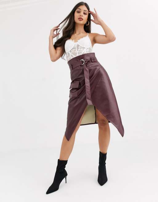 Missguided wrap hotsell midi skirt