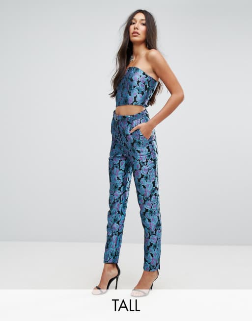 Missguided Tall Floral Brocade Top & Pants Co-Ord