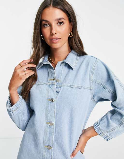Missguided Tall – Jasnoniebieska dopasowana sukienka jeansowa, 3 z 4
