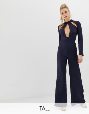 missguided navy jumpsuit