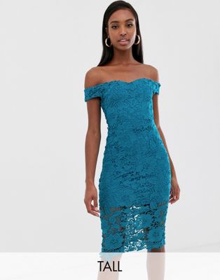 turquoise bardot dress