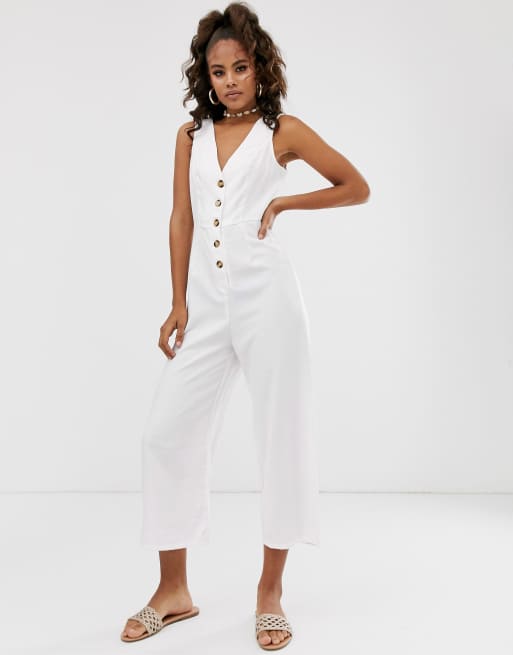 Missguided white hot sale jumpsuit