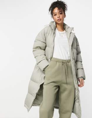 sage longline padded oversized puffer coat