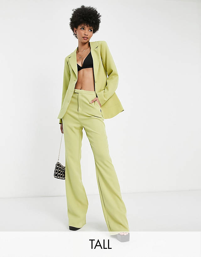 Missguided Tall - low rise tailored trouser in lime