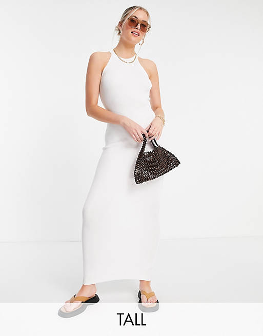  Missguided Tall maxi dress with halter neck in white 