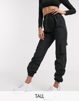 black nylon cargo pants