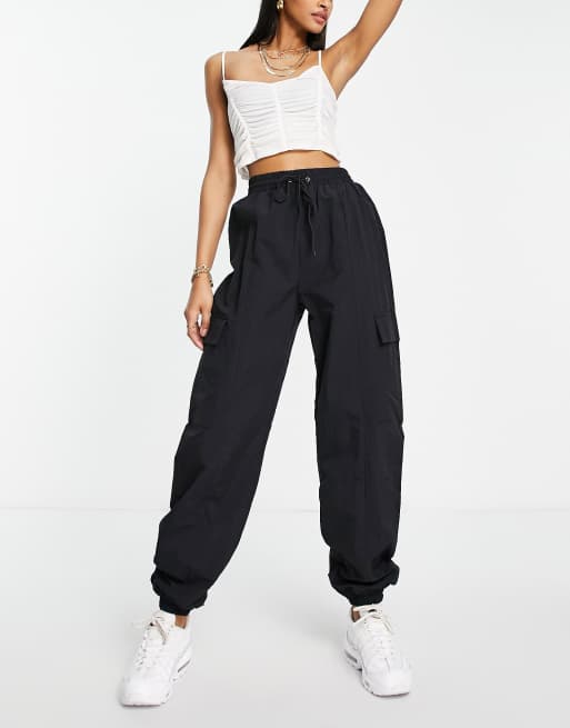 Missguided cargo trousers in black