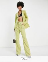 ASOS DESIGN Tall - Blazer de costume droit style années 70 - Vert mousse