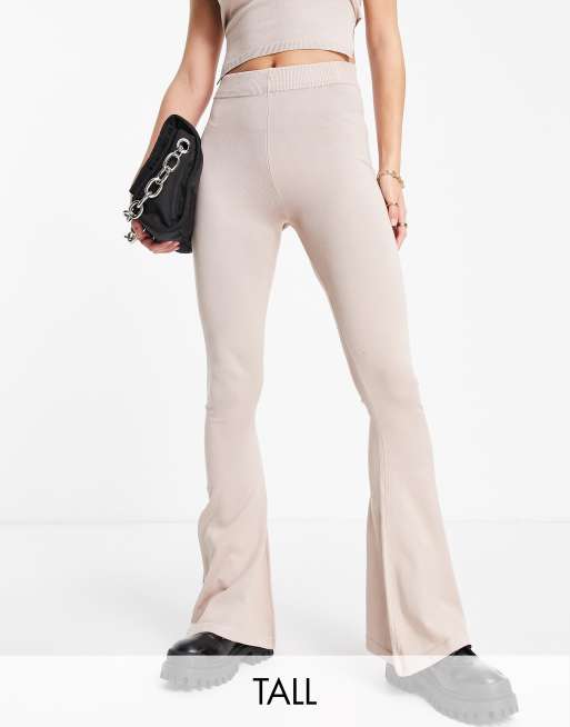 Missguided Tall - Pantaloni a zampa color pietra in coordinato