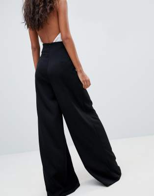 tall high waisted wide leg trousers