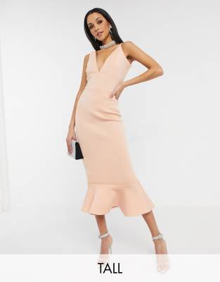 midi dress with ruffle hem