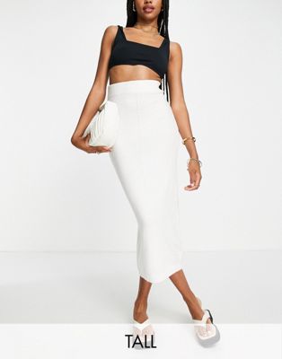 Missguided Tall seam front skirt in white  - WHITE