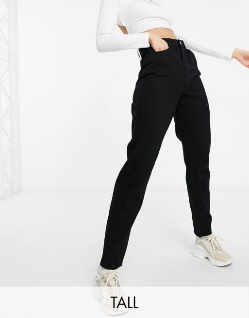 Missguided Tall – Riot – Czarne jeansy mom fit z podwyższonym stanem
