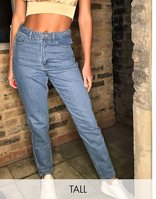  Missguided tall riot high waisted mom jeans in blue 