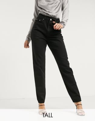 Riot highwaisted denim mom jean in black - BLACK