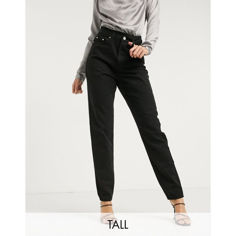 Donna Jeans Missguided Tall - Riot - Mom jeans a vita alta in denim riciclato nero