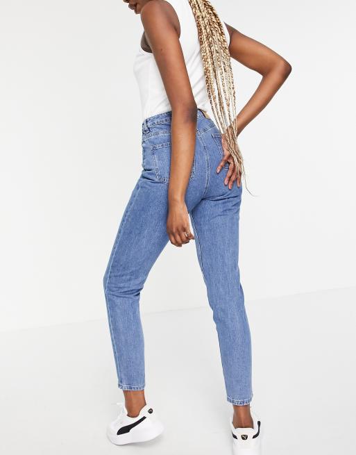 Missguided Tall – Riot – Mom-Jeans in Blau aus festem Material mit hohem Bund, 2 von 4