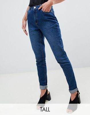 Missguided Tall – Riot – Mom-jeans med hög midja-Blå