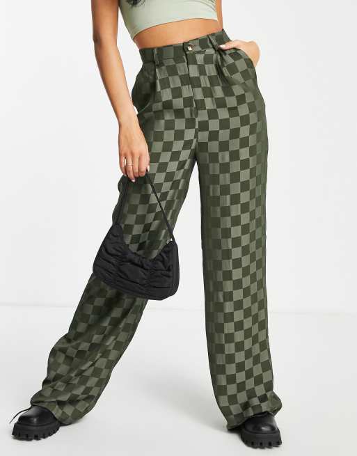 Long hot sale pants checkerboard