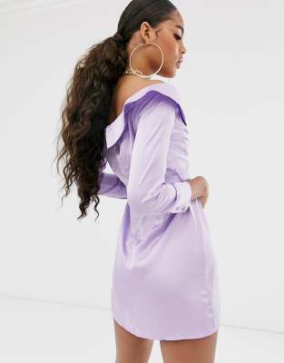 missguided purple satin dress