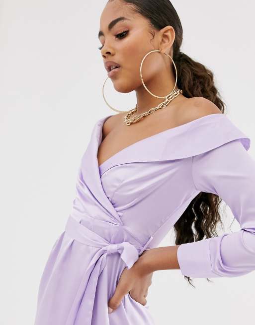 Missguided lilac satin clearance dress