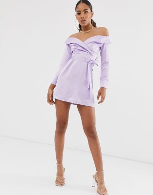 missguided purple satin dress