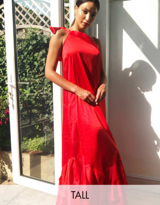 missguided red maxi dress