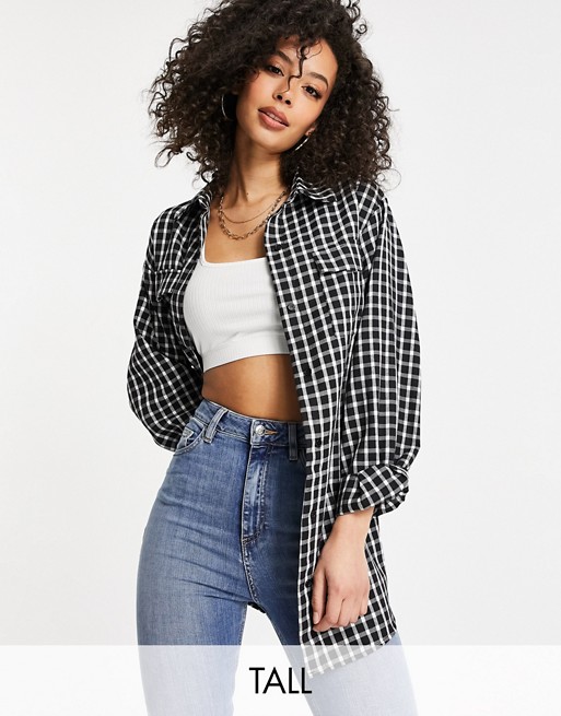 Missguided Tall shirt in black gingham