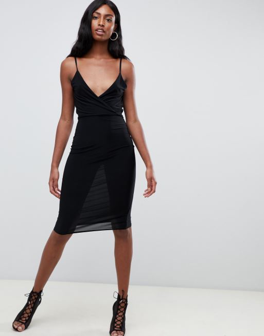 Missguided black hotsell midi dress