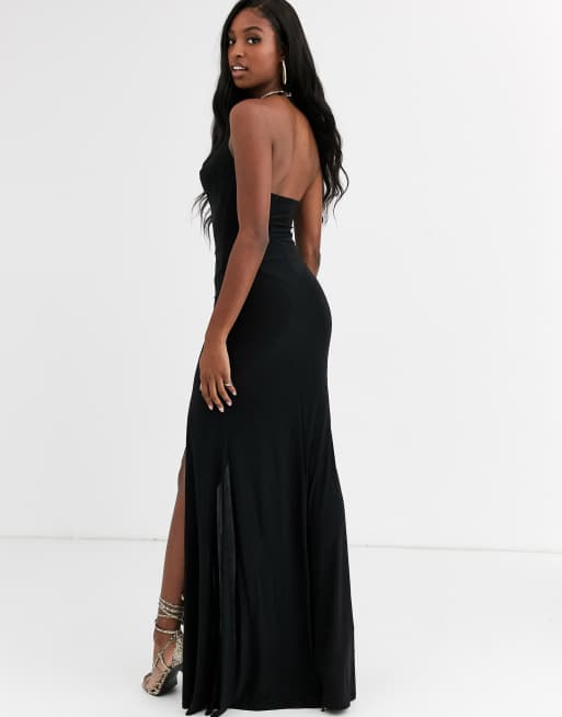 Missguided black shop maxi dress