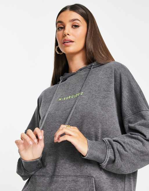 Missguided Tall slogan hoodie in black