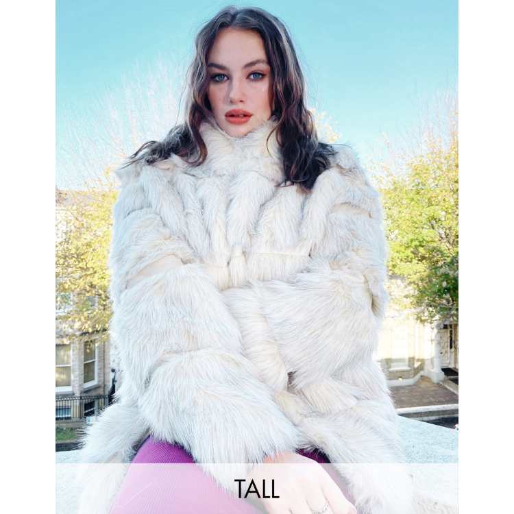 White fur coat outlet missguided