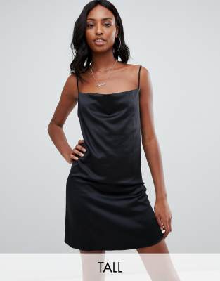 cowl mini slip dress