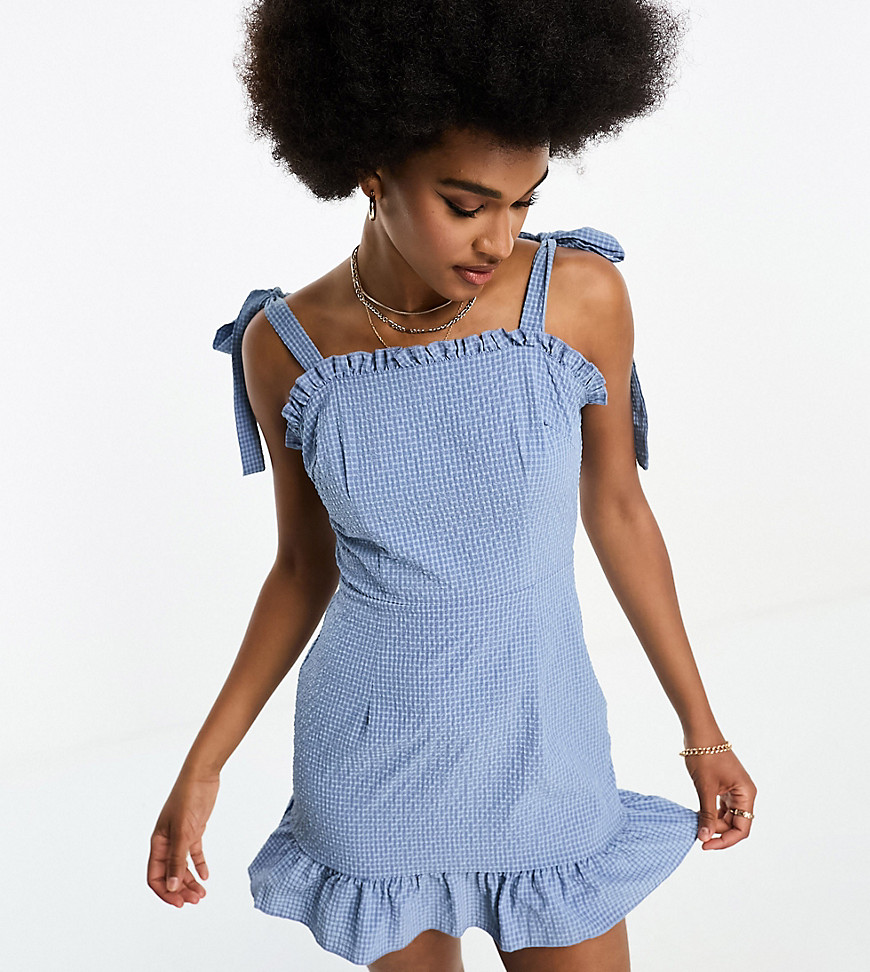 strappy mini dress in blue