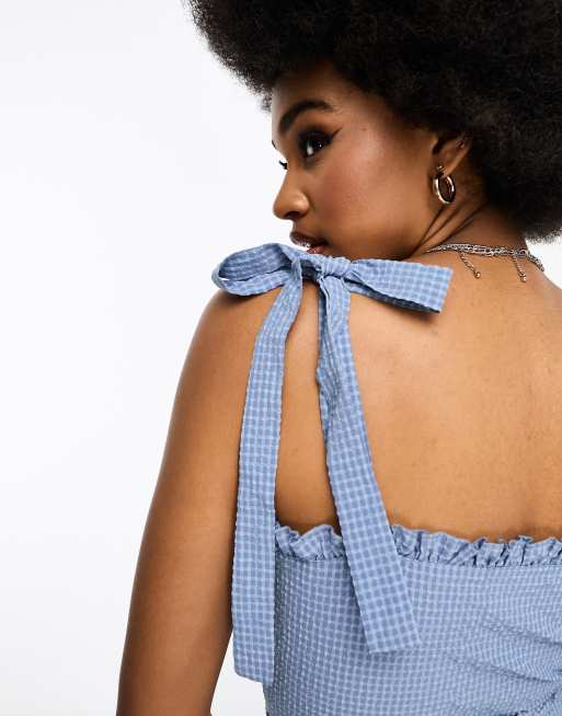 Missguided Tall strappy mini dress in blue | ASOS