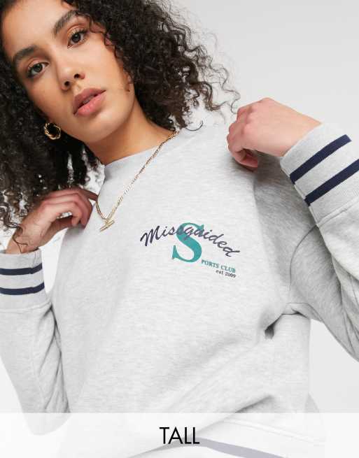 Missguided grey sweatshirt online